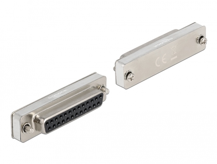 DeLOCK 66831. Aansluiting(en): DB25, Kleur van het product: Zwart, Zilver, Geslacht connector: Vrouwelijk. Breedte: 12,6 mm, Diepte: 53,3 mm, Hoogte: 11,8 mm. Aantal per verpakking
