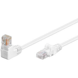 Goobay Goobay CAT 5e Patch Cable 1x 90° Angled, U/UTP, white 3 m