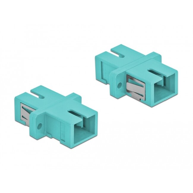 Delock Optical Fiber Coupler SC Simplex female to SC Simplex female Multi-mode 4 pieces light blue