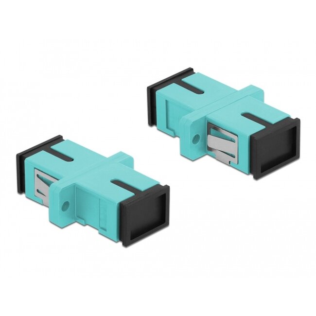 Delock Optical Fiber Coupler SC Simplex female to SC Simplex female Multi-mode 4 pieces light blue
