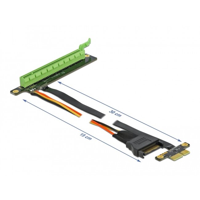 Delock Riser Card PCI Express x1 to x16 with flexible cable 30 cm