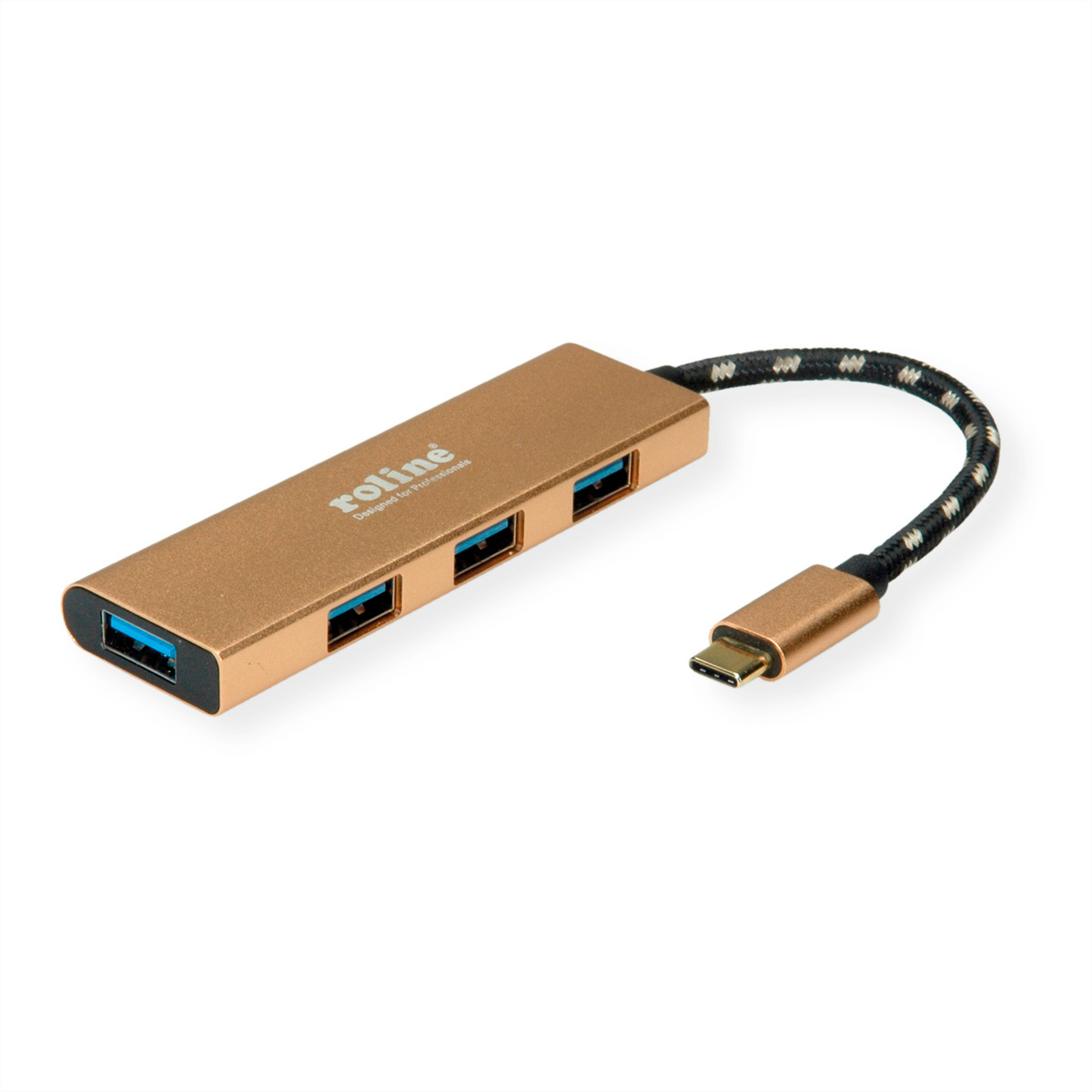 Roline ROLINE 14.02.5049-5. Hostinterface: USB 3.2 Gen 1 (3.1 Gen 1) Type-C, Hub-interfaces: USB 3.2 Gen 1 (3.1 Gen 1) Type-C. Overdrachtssnelheid: 5000 Mbit/s, Kleur van het produ