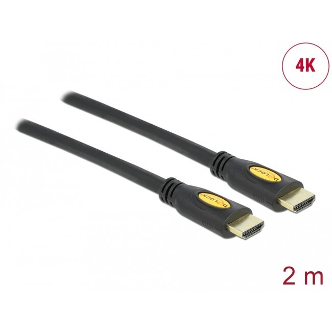 Delock Cable High Speed HDMI with Ethernet - HDMI-A male > HDMI-A male 4K 2.0 m