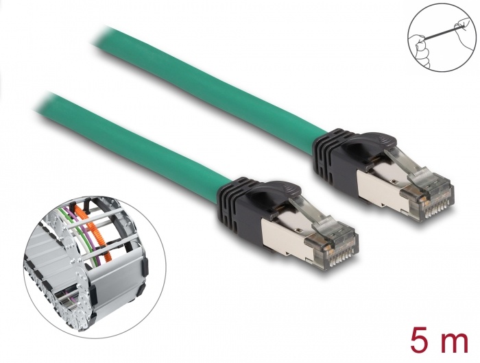 DeLOCK 80123, 5 m, Cat5e, SF/UTP (S-FTP), RJ-45, RJ-45