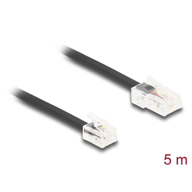Delock Telephone Cable RJ45 plug to RJ11 plug black 5 m