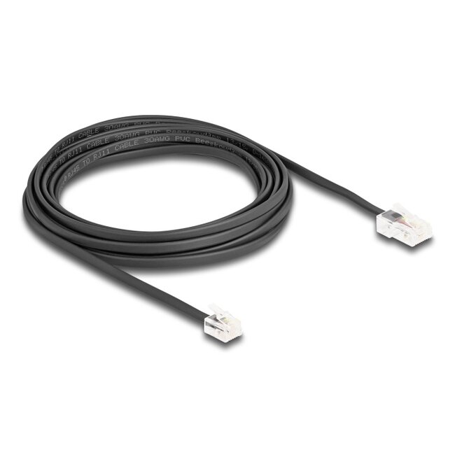 Delock Telephone Cable RJ45 plug to RJ11 plug black 5 m