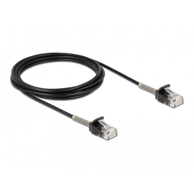 Delock Cable RJ45 plug to RJ45 plug with bend protection Cat.6A 3 m black