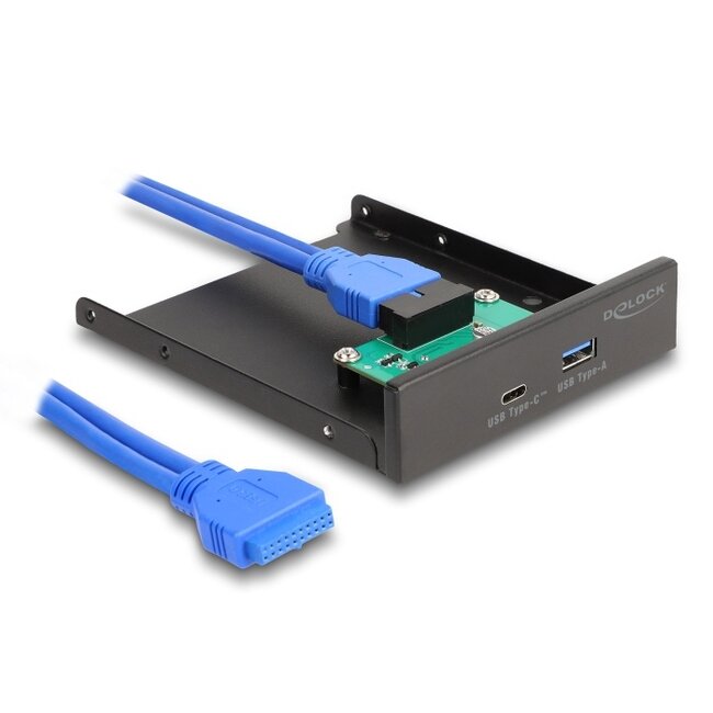 Delock ront Panel 3.5&quot; USB 5 Gbps 1 x USB Type-C™ + 1 x USB Type-A
