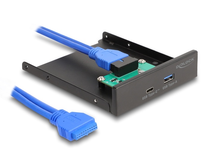 DeLOCK 3.5" USB 3.1 Gen 1 Voorpaneel 1x USB Type-C + 1x USB Typ-A