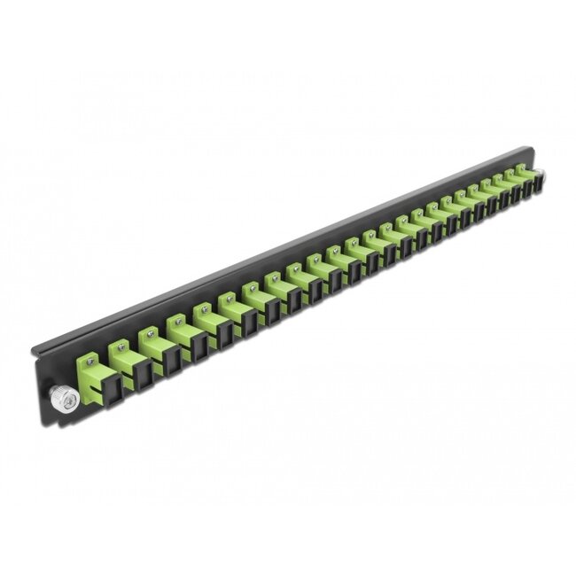 Delock 19″ Splice Box Front Panel 24 port SC Simplex limegreen