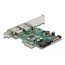 Delock PCI Express x1 Card to 2 x external USB 3.2 Gen 1 Type-A + 1 x internal 19 pin USB pin header male - Low Profile Form Factor