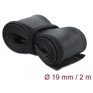 DeLOCK Delock Braided Sleeving with Hook-and-Loop Fastener 2 m x 19 mm black