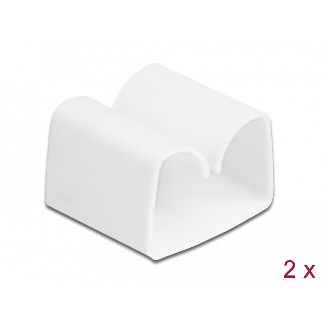 Delock Cable holder clip 2 pieces white