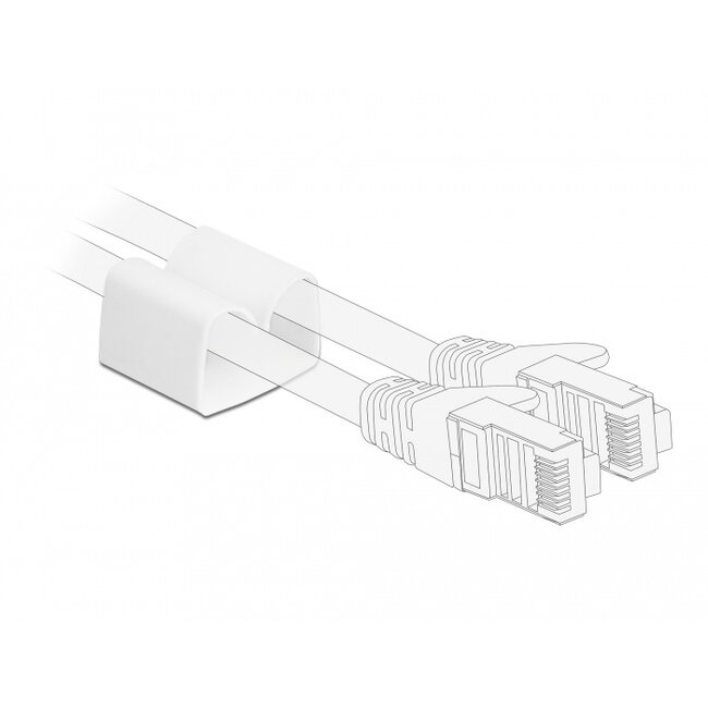 Delock Cable holder clip 2 pieces white