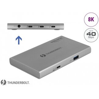 DeLOCK Delock Thunderbolt™ 4 Hub 3 Port with additional SuperSpeed USB 10 Gbps Type-A Port - 8K