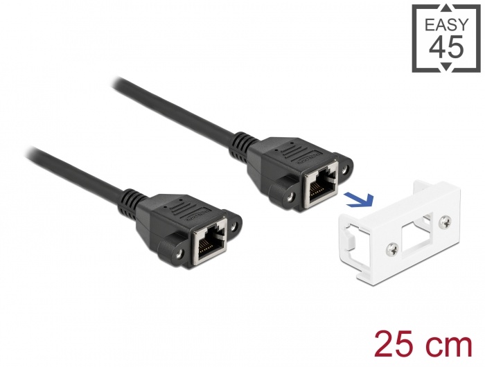 DeLOCK 87126, 0,25 m, Cat6a, S/FTP (S-STP), RJ-45, RJ-45