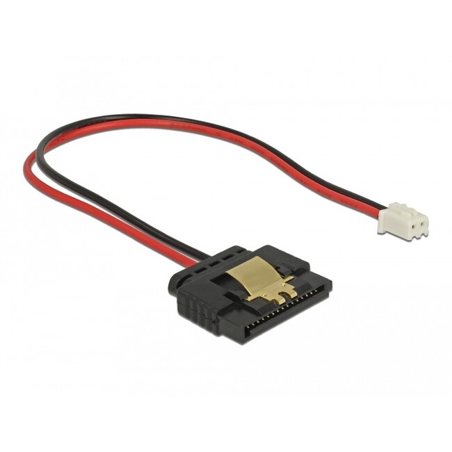 Delock Cable Power 2 pin female > 1 x SATA 15 pin receptacle (5 V) metal clip 20 cm
