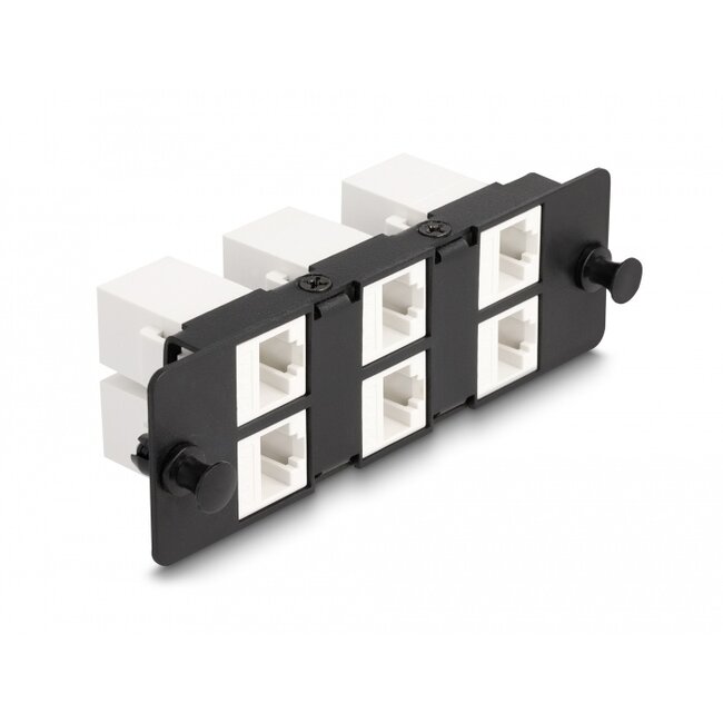 Delock Keystone Adapter Panel 6 port black