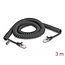 Delock RJ45 Coiled Cable male to male Cat.5e 3 m black