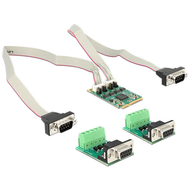 Delock Module MiniPCIe I/O PCIe full size 2 x Serial RS-422 / 485 with 600 W Surge