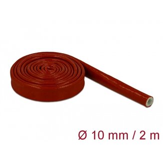 DeLOCK Delock Fire-Proof Sleeving Silicone-Coated 2 m x 10 mm red