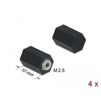 DeLOCK Delock Standoff M2.5, hexagon, inside, 10 mm black 4 pcs