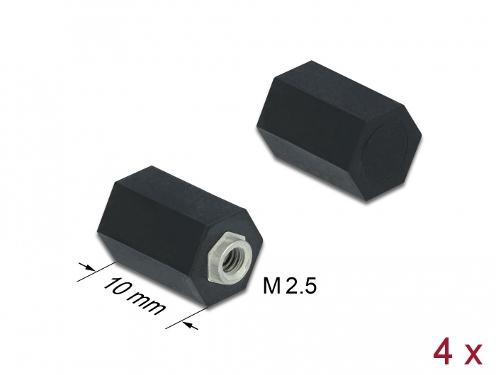 DeLOCK 60243. Breedte: 10 mm. Aantal per verpakking: 4 stuk(s)