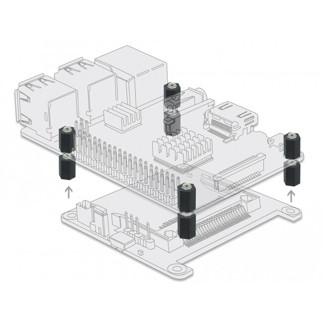 Delock Standoff M2.5, hexagon, inside, 10 mm black 4 pcs