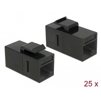 DeLOCK Delock Keystone Module RJ45 jack > RJ45 jack Cat.6 UTP black 25 pieces