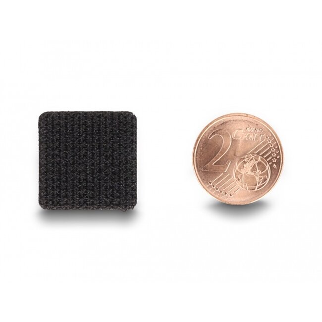 Delock Hook-and-loop dots, square, self-adhesive, 64 pieces black