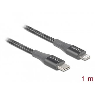 DeLOCK Delock Data and charging cable USB Type-C™ to Lightning™ for iPhone™, iPad™ and iPod™ grey 1 m MFi