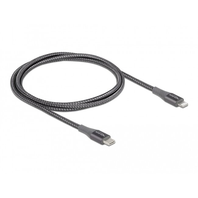 Delock Data and charging cable USB Type-C™ to Lightning™ for iPhone™, iPad™ and iPod™ grey 1 m MFi
