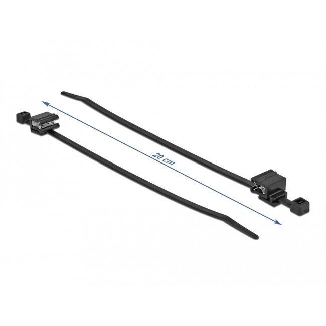 Delock Cable tie with edge clip L 200 x W 4.8 mm black 50 pieces