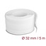 Delock Braided Sleeving with Hook-and-Loop Fastener 5 m x 32 mm white