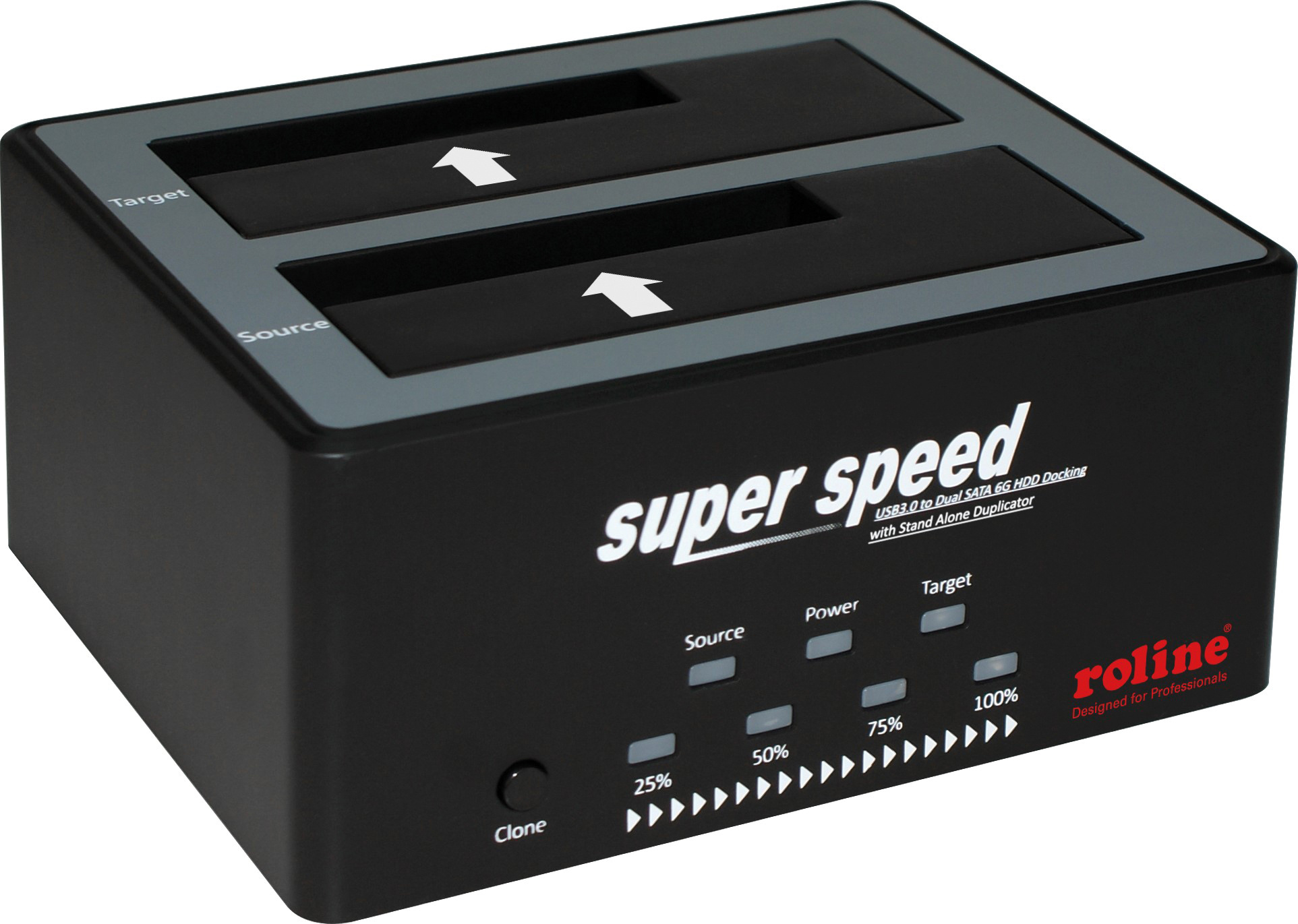 ROLINE 2.5"/ 3.5"SATA HDD/SSD Docking Station, USB 3.2 Gen 1, HDD-kloonfunctie |