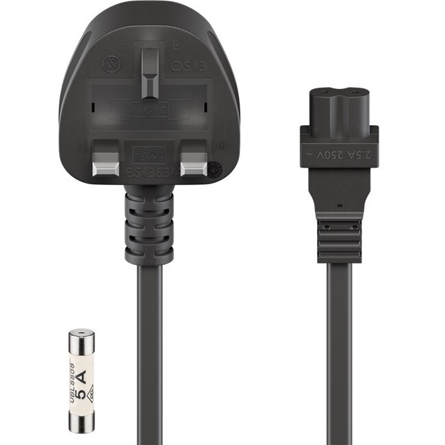Goobay UK Mains Connection Cable, 1.5 m, Black