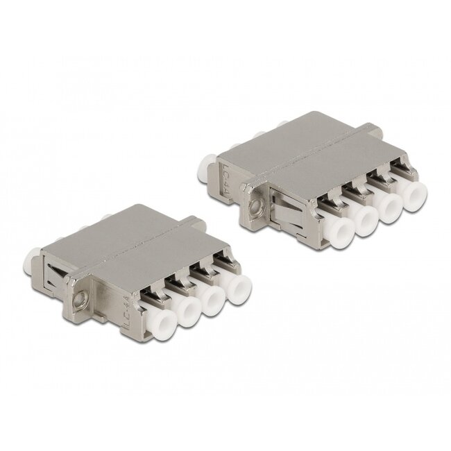 Delock Optical Fiber Coupler LC Quad female to LC Quad female Single-mode metal