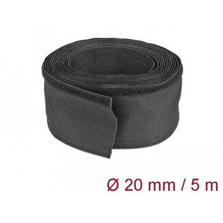 DeLOCK Delock Woven Sleeve with Hook-and-Loop Fastener heat-resistant 5 m x 20 mm black
