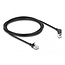 Delock RJ45 Network Cable Cat.6A S/FTP Slim 90° upwards angled / straight 2 m black