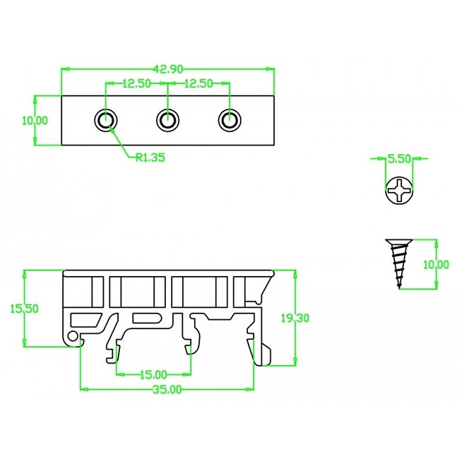 Delock DIN rail clip for PCB 4 pieces