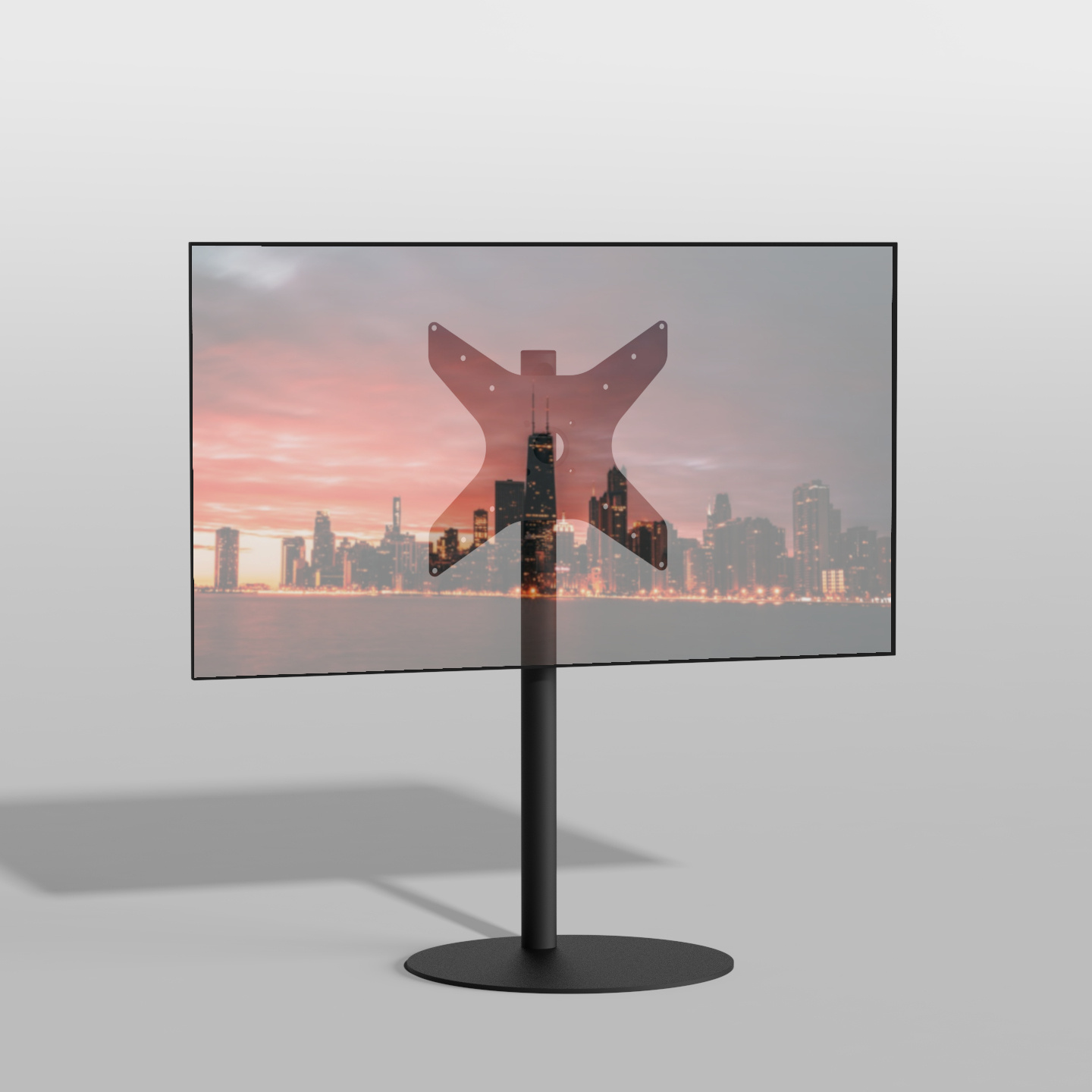 Cavus Tv Vloerstandaard Sphere 100B - Design Tv Meubel Trendy Zwart Staal - Geschikt voor 32-65 Inch Tv  VESA 400x400