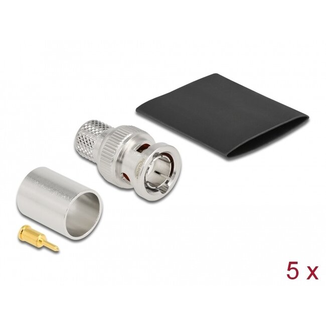 Delock BNC plug for crimping RG-11 with matching shrink tube