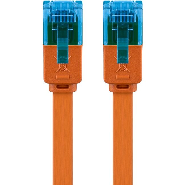 Goobay CAT 6A Flat Patch Cable U/UTP, orange 2 m