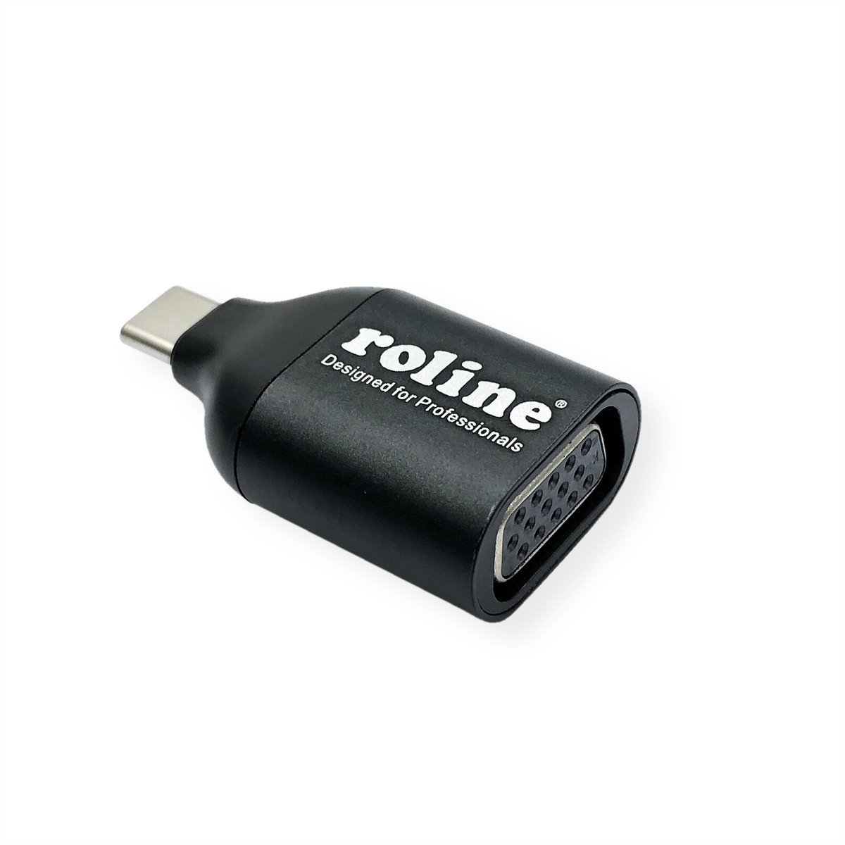 Roline 12.03.3228 USB-C / VGA Adapter Zwart