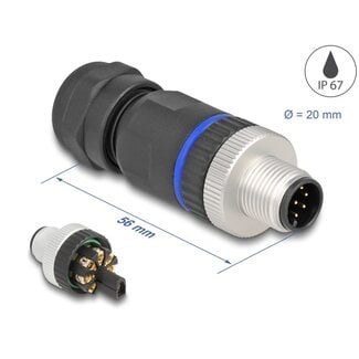 DeLOCK Delock M12 Connector A-coded 8 pin male for mounting with screw connection