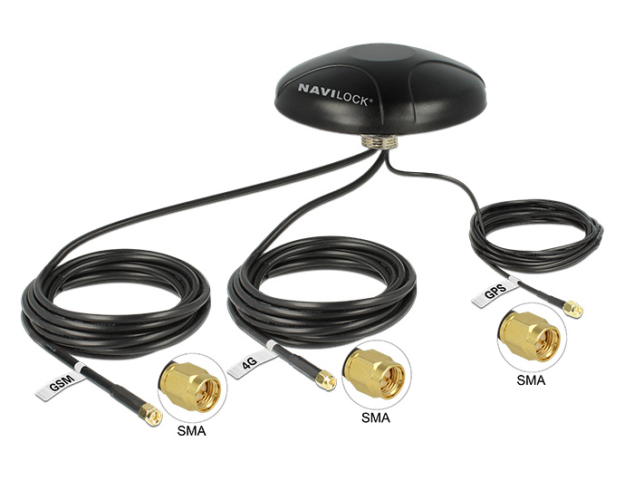 Navilock Multiband GNSS GALILEO GPS LTE UMTS GSM SMA Antenna omnidirectional roof mount outdoor |