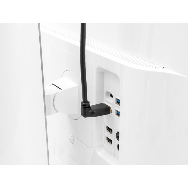 Delock DisplayPort cable male straight to male 90° upwards angled 8K 60 Hz 2 m without latch