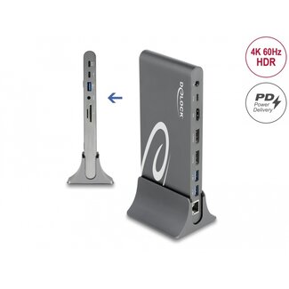 DeLOCK Delock USB Type-C™ DP 1.4 Docking Station Triple 4K Display - HDMI / DisplayPort / USB / LAN / SD / PD 3.0