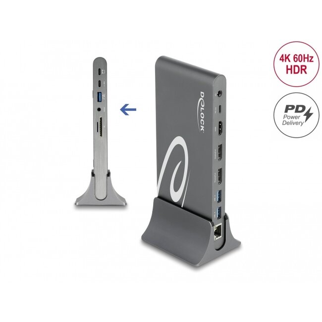 Delock USB Type-C™ DP 1.4 Docking Station Triple 4K Display - HDMI / DisplayPort / USB / LAN / SD / PD 3.0