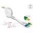 Delock USB 3 in 1 Retractable Charging Cable Type-A to Micro USB / 2 x USB Type-C™ with Fast Charging white